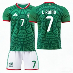 2026 FIFA World Cup Mexico Soccer Home Jersey #7 Luis Francisco Romo Barron