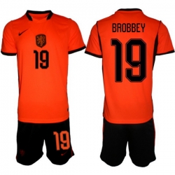 Men Netherlands 2026 Soccer Jerseys Orange #19 Brian Brobbey
