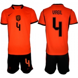 Men Netherlands 2026 Soccer Jerseys Orange #4 Virgil van Dijk 2