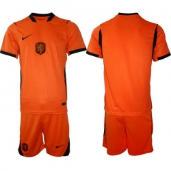 Men Netherlands 2026 Soccer Jerseys Orange BLANK (2)