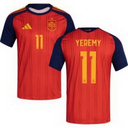 Men 11 Spain Yeremy Pino World Cup 2026 Away Replica Jersey   1