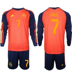 Spain 2026 FIFA World Cup Soccer Jersey Red LONG #7 SAUL Spain 2026 FIFA World Cup Soccer Jersey Red LONG #7 SAUL