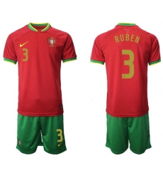 Portugal 2022 World Cup Soccer Jersey #3 RUBEN RED