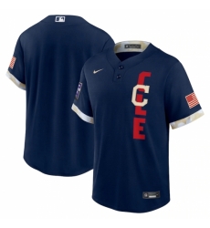 Men's Cleveland Indians Blank Nike Navy 2021 MLB All-Star Game Replica Jersey