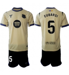 Men FC Barcelona 2026 Soccer Jerseys Beige #5 CUBARSI Men FC Barcelona 2026 Soccer Jerseys Beige #5 CUBARSI