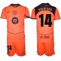 Men FC Barcelona 2026 Soccer Jerseys Orange #14 RASHFORD (2)
