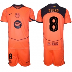 Men FC Barcelona 2026 Soccer Jerseys Orange #8 PEDRO