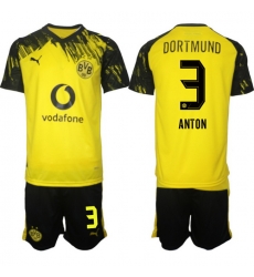 Men Borussia Dortmund 2026 Soccer Jerseys Yellow #3 ANTON Men Borussia Dortmund 2026 Soccer Jerseys Yellow #3 ANTON