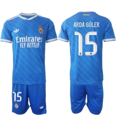 Men Real Madrid 2026 Soccer Jerseys Blue #15 ARDA GULER