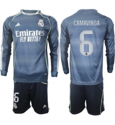 Men Real Madrid 2026 Soccer Jerseys DarkBlue Long #6 CAMAVINGA Men Real Madrid 2026 Soccer Jerseys DarkBlue Long #6 CAMAVINGA