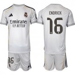 Men Real Madrid 2026 Soccer Jerseys White #16 ENDRICK