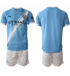 Men Manchester City Custom 2025 Light Blue Home Soccer Jersey Suit Men Manchester City Custom 2025 Light Blue Home Soccer Jersey Suit