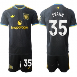 Men Manchester United 2026 Soccer Jerseys Black #35 EVANS