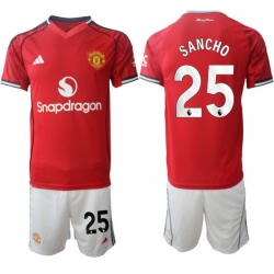 Men Manchester United 2026 Soccer Jerseys Red #25 SANCHO