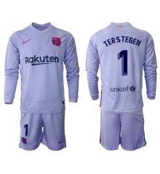 Men Barcelona Long Sleeve Soccer Jerseys 558