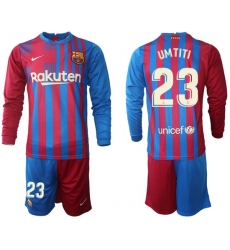 Men Barcelona Long Sleeve Soccer Jerseys 562