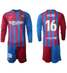 Men Barcelona Long Sleeve Soccer Jerseys 569