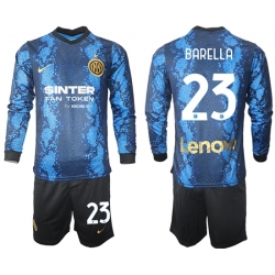 Men Inter Milan Long Sleeve Soccer Jerseys 506