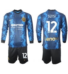 Men Inter Milan Long Sleeve Soccer Jerseys 510