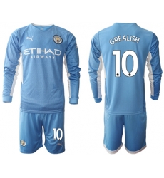 Men Manchester City Long Sleeve Soccer Jerseys 511