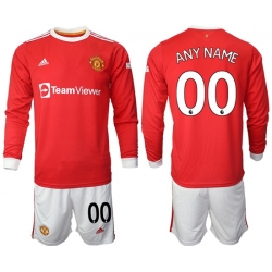 Men Manchester United Long Sleeve Soccer Jerseys 509 Customized