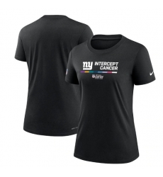 Women New York Giants 2022 Black Crucial Catch Performance T Shirt