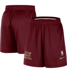 Men Cleveland Cavaliers Wine Warm Up Performance Practice Shorts 