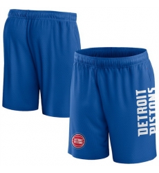 Men Detroit Pistons Royal Post Up Mesh Shorts 