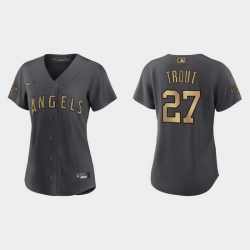 Women Mike Trout Los Angeles Angels 2022 Mlb All Star Game Replica Charcoal Jersey