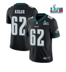 Men Women Youth Toddler Philadelphia Eagles 62 Jason Kelce Black Super Bowl LVII Patch Vapor Untouchable Limited Stitched Jersey