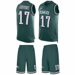 Men's Nike Philadelphia Eagles #17 Alshon Jeffery Limited Midnight Green Tank Top Suit NFL Jersey