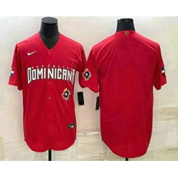 Men Dominican Republic Baseball Blank 2023 Red World Classic Stitched Jersey