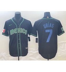 Men Mexico Baseball 7 Julio Urias 2023 Black World Baseball Classic Stitched Jersey