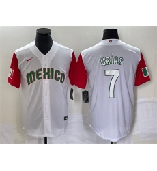 Men Mexico Baseball 7 Julio Urias 2023 White Red World Baseball With Patch Classic Stitched Jersey 3