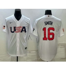 Men's USA Baseball #16 Will Smith 2023 White World Baseball Classic Stitched Jersey