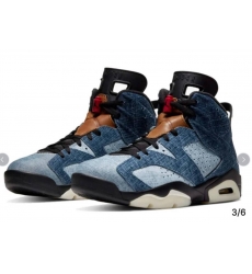 Men Air Jordan 6 Retro Washed Denim Basketball Shoes