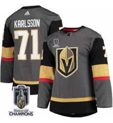 Men Women Youth Vegas Golden Knights #71 William Karlsson Gray 2023 Stanley Cup Champions Stitched Jersey