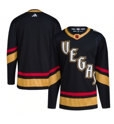 Mens Vegas Golden Knights Blank Black 2022-23 Reverse Retro Stitched Jersey