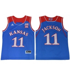 Men Ncaa Nba Kansas Jayhawks #11 Josh Jackson Blue Jersey