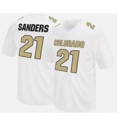 Colorado Buffaloes Shilo Sanders #21 Original Retro Brand White NCAA Game Jersey