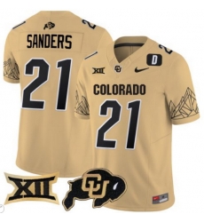 Men Colorado Buffaloes #21 Shilo Sanders Gold Vapor Limited Stitched Football Jersey