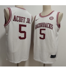 Men Arkansas Razorbacks 5 Darius Acuff Jr White Stitched Football Jersey Men Arkansas Razorbacks 5 Darius Acuff Jr White Stitched Football Jersey