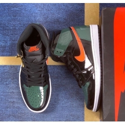 Air Jordan 1 Green black  Orange Lace Basketball Shoes