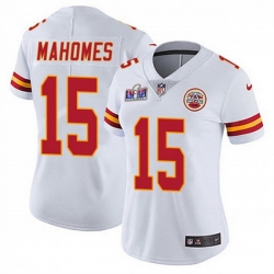 Women Kansas City Chiefs 15 Patrick Mahomes White Vapor Untouchable Limited Stitched Football 2024 Super Bowl LVIII Jersey