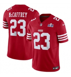 Youth San Francisco 49ers 23 Christian McCaffrey Red 2023 F U S E  Vapor Untouchable Limited Stitched Football 2024 Super Bowl LVIII Jersey