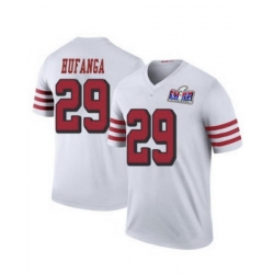 Youth San Francisco 49ers 29 Talanoa Hufanga White Throwback 2023 F U S E  With John Madden Patch Vapor Limited Stitched Football 2024 Super Bowl LVIII Jer