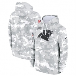 Youth Carolina Panthers 2024 White Gray Salute To Service Pullover Hoodie