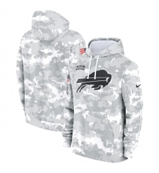 Youth Buffalo Bills 2024 White Gray Salute To Service Pullover Hoodie