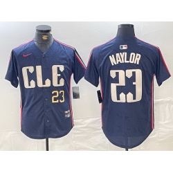 Men Cleveland Guardians 23 Bo Naylor Navy 2024 City Connect Limited Stitched jerseys 2