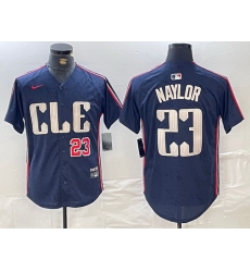 Men Cleveland Guardians 23 Bo Naylor Navy 2024 City Connect Limited Stitched jerseys